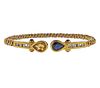 18k Gold Diamond Sapphire Citrine Cuff Bracelet 