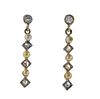 14k Gold Diamond Pearl Drop Earrings 