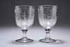 A PAIR OF 19TH CENTURY MARRIAGE GLASSES, each gob