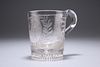 A 19TH CENTURY ENGRAVED GLASS MUG
 Tapering cylin
