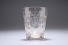 A 19TH CENTURY ACID-ETCHED AND CUT-GLASS BEAKER
 