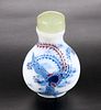 A CHINESE ENAMEL PAINTED GLASS SNUFF BOTTLE, pain