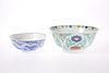 TWO CHINESE PORCELAIN BOWLS, the first decorated 