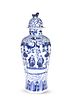 A CHINESE BLUE AND WHITE VASE AND COVER, 19TH CEN