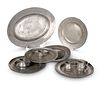 A COLLECTION OF ANTIQUE PEWTER, comprising oval d