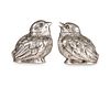 A PAIR OF EDWARDIAN SILVER NOVELTY SALT AND PEPPE