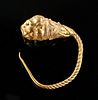 Greek Hellenistic 22K+ Gold Earring w/ Lion Head