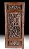 19th C. Chinese Carved Wood Panel w/ Battle