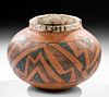 Prehistoric Anasazi Wingate Pottery Black on Red Jar