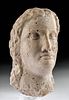 Roman Marble Head of a Woman
