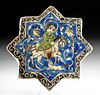 19th C. Iranian Armenian Isfahan Glazed Pottery Tile