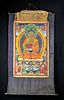 20th C. Tibetan Painted Thangka w/ Shakyamuni Buddha