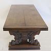 Antique Carved Base Refractory Table.