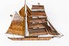 Kurt Heise Mid-Century Modern Copper and Brass Wall Sculpture of a Brigatine Two-Masted Ship