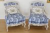 Pair of Holland House White Washed French Style Armchairs
