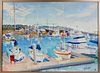 Jose Olaso Villalba Acrylic on Linen "The Boats at Oxnard California"