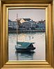 Michael J. Harrell Oil on Artist Board "Catboat Dipper in Nantucket Harbor"