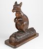 Carved Wood Wallaby Sculpture, 19th Century