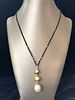 10.5mm - 15mm White and Gold South Sea and Grey Tahitian Pearl Lariat Necklace
