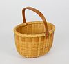 Finely Woven Contemporary Nantucket Oval Swing Handle Basket