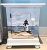 Pair of Lighthouse and Sailboat Decorated End-Table Cupboards,