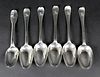 Set of Six English Sterling Silver Tablespoons, circa 1790