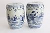 Pair of Chinese Blue and White Porcelain Garden Stools