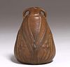 Van Briggle Two-Handled #182 Matte Brown Vase 1904