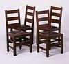 Set of 4 Stickley Brothers Ladder Back Dining Chairs