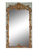 A Louis XV Painted and Parcel Gilt Trumeau Mirror