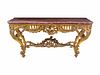 A Louis XV Style Carved Giltwood Console Table