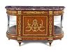 A Louis XVI Style Gilt Bronze Mounted Mahogany Marble-Top Server