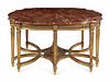 A Louis XVI Style Carved Giltwood Center Table