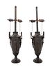 A Pair of Neoclassical Bronze Urns Mounted as Lamps