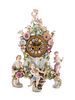 A Meissen Porcelain Mantel Clock