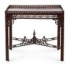 A Chinese Chippendale Carved Mahogany Silver Table