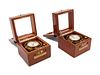 A Pair of American Mahogany Cased Two-Day Ship's Chronometers