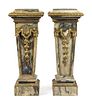 A Pair of Gilt Bronze Mounted Marble Pedestals