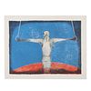 Rufino Tamayo.  "Cruz de hierro, el gimnasta" Firmada a lápiz.  Litografía, 248/300. Con sello de agua DSW. 58 x 78 cm