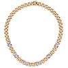 Choker with diamonds in yellow and white 14k gold, 30 diamonds. Weight: 45.9 g. Length: 16"