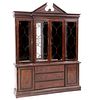 Cabinet. 20th century. Made of carved and veneered wood. With 4 upper folding doors with glass.
