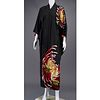 Japanese brocade & embroidered robe kimono