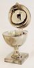 Silver Plate Caviar Server. Ovoid Domed Form With Hinged Lid on Base