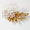 Vintage 18k gold & crystal brooch