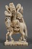 Antique Chinese Carved Ivory Warrior on Horse