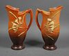 (2) ROSEVILLE Freesia Pottery Pitcher Ewer 20-10