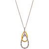 CHOKER AND PENDANT WITH DIAMOND. 18K WHITE AND YELLOW GOLD