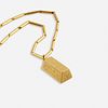 Cartier, 1 oz. gold bar pendant and long chain necklace