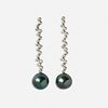 Grey cultured pearl and diamond earrings