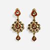 Indian diamond and enamel ear pendants